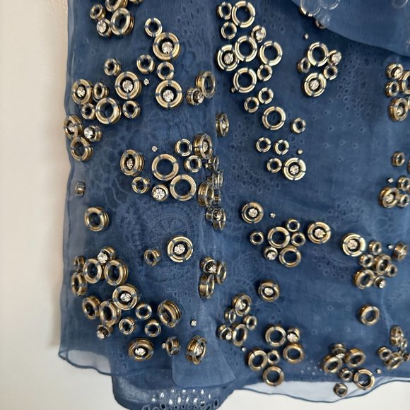 Vanessa Bruno Mini Dress Ring and Crytal Embellished Sz 38 in Blue - Picture 5 of 11